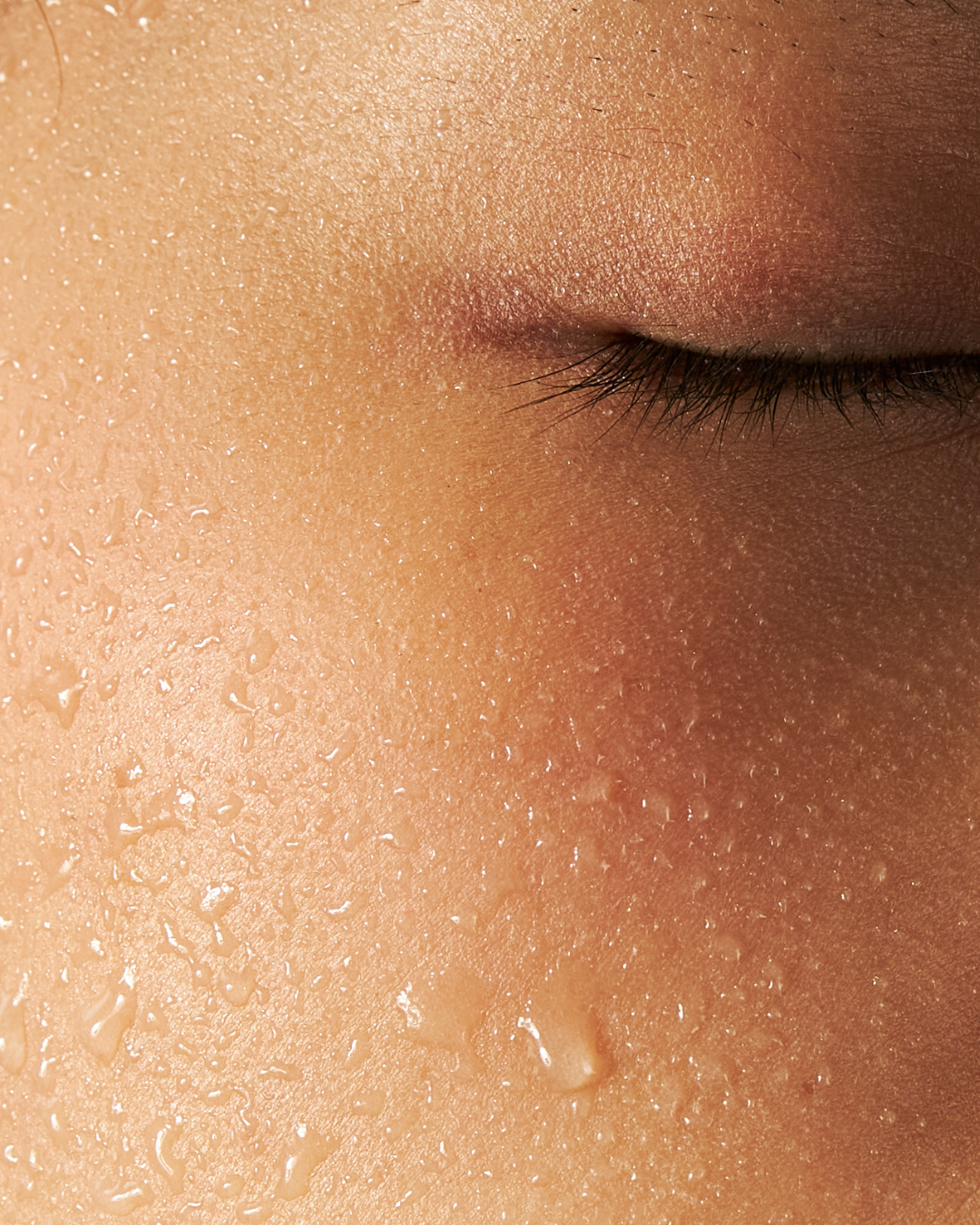 Close detail of relaxed, healthy skin